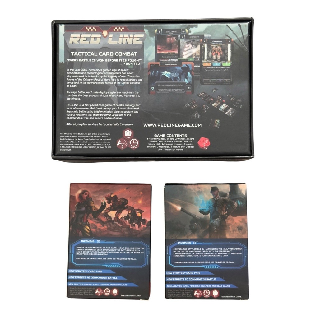 Redline Tactical Card Combat Core Set Lot w Sapper & Siegecraft Expansion Decks - Picture 2 of 8